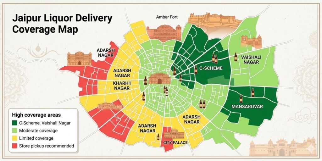 Liquor Delivery Near Me Jaipur: Coverage Map