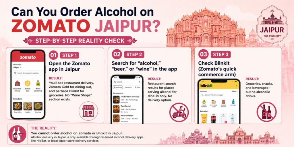 Can You Order Alcohol on Zomato Jaipur? Step-by-Step Reality Check