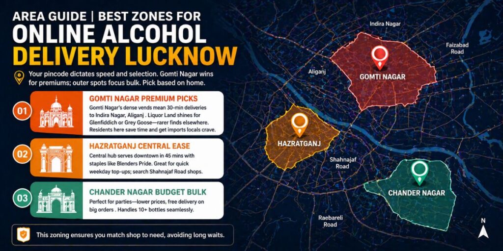Best Zones for Online Alcohol Delivery Lucknow