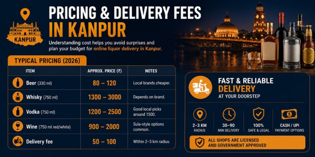 Pricing and Delivery Fees in Kanpur