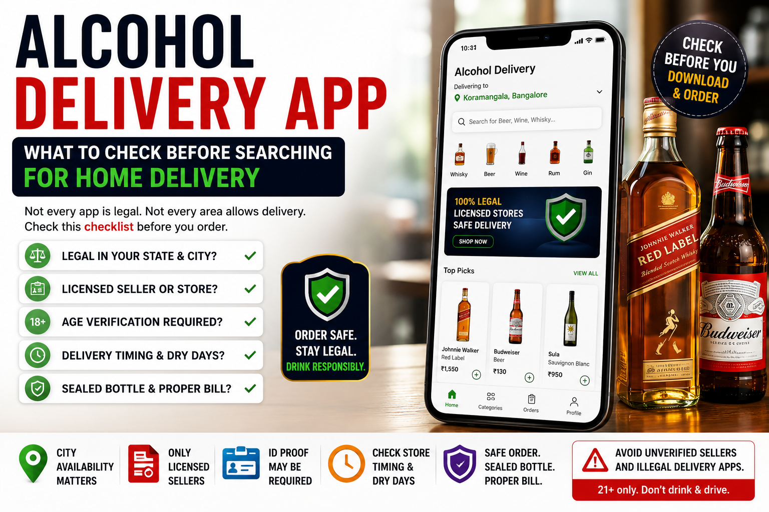 Alcohol delivery app