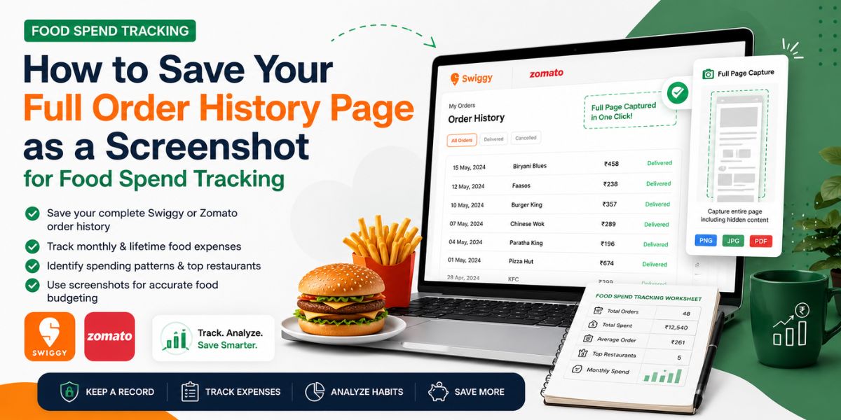 Screenshot Food Order History for Expense Tracking